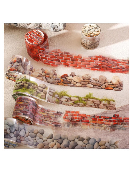 Set de 6 Rollos de Cinta Washi Floral PET 40mm x 2m - th1