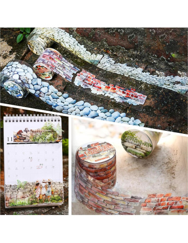 Set de 6 Rollos de Cinta Washi Floral PET 40mm x 2m - th1