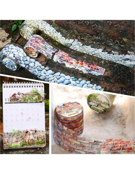 Set de 6 Rollos de Cinta Washi Floral PET 40mm x 2m - th1