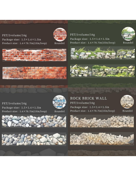 Set de 6 Rollos de Cinta Washi Floral PET 40mm x 2m - th1