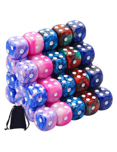 Dados de Juego AUSTOR 50 Piezas 16mm 5 Colores
