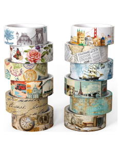 Conjunto de Cinta Washi Vintage Nikomie - 12 Rollos 15mm