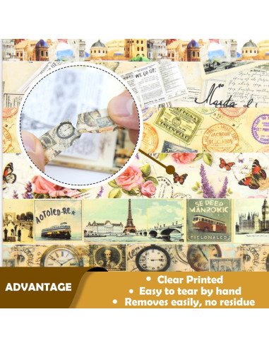 Conjunto de Cinta Washi Vintage Nikomie - 12 Rollos 15mm