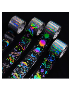 4 Rollos de Cinta Holográfica PET BROVITI para Scrapbooking