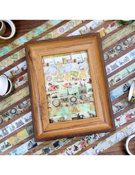 Conjunto de Cinta Washi Vintage Nikomie - 12 Rollos 15mm