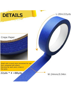 Cinta de Pintor Azul Smaring 4 Rollos 2.4cm x 20.1m Sin Residuo 2