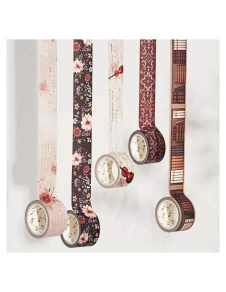 Conjunto de Cinta Washi WT Academia, 5 Rollos, 27mm x 5m