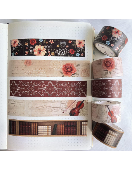 Conjunto de Cinta Washi WT Academia, 5 Rollos, 27mm x 5m