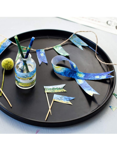 Cinta Washi Colorida Van Gogh 15mm x 7m Sin Residuo