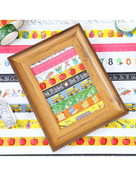 12 Rollos de Cinta Washi Escolar NIKOMIE 15mm x 3m Colorida