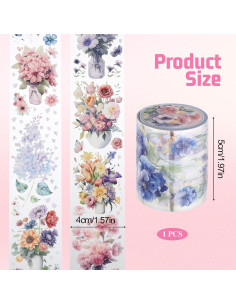 Cinta Washi Floral Eldraqth 2m - Decorativa para Scrapbook 2