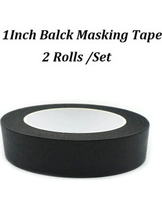 Cinta de Enmascarar Negra Zellykool 2.54 cm x 50 m - 2 Rollos 2