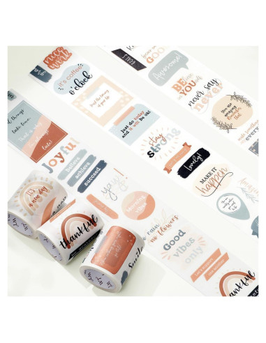 Conjunto de Etiquetas Washi Motivacionales WT - 3 Rollos 5m