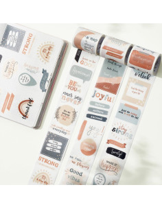Conjunto de Etiquetas Washi Motivacionales WT - 3 Rollos 5m 2