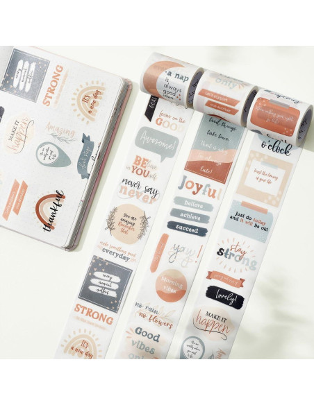 Conjunto de Etiquetas Washi Motivacionales WT - 3 Rollos 5m Conjunto de Etiquetas Washi Motivacionales WT - 3 Rollos 5m