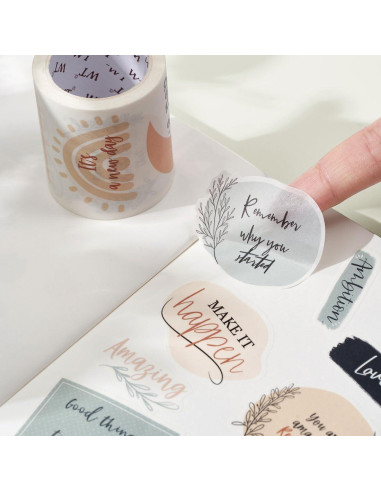 Conjunto de Etiquetas Washi Motivacionales WT - 3 Rollos 5m