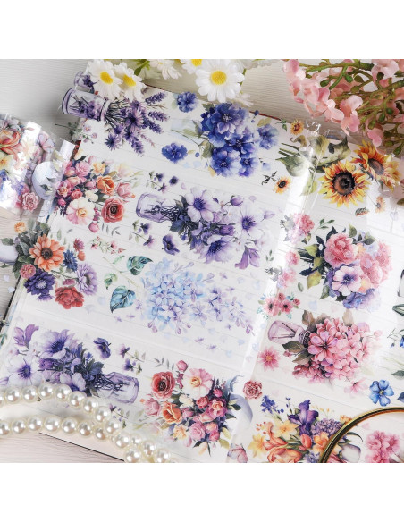 Cinta Washi Sitsink Floral 2m x 5cm para Scrapbook y Journaling