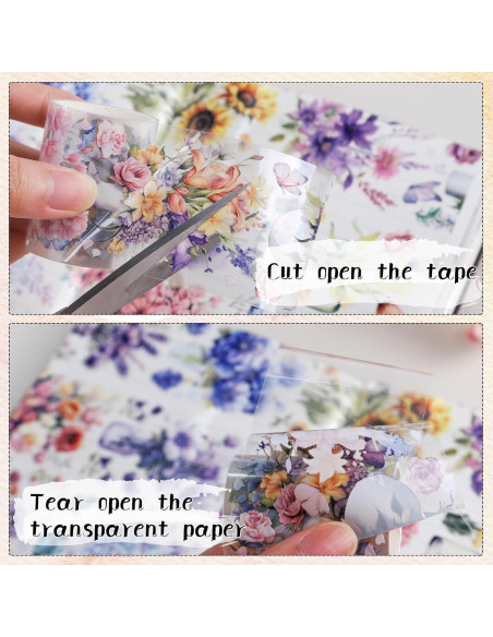 Cinta Washi Sitsink Floral 2m x 5cm para Scrapbook y Journaling