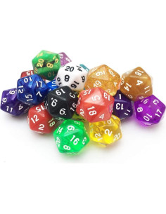 Dados D20 10-Pack SmartDealsPro 22mm Color Mezclado 2