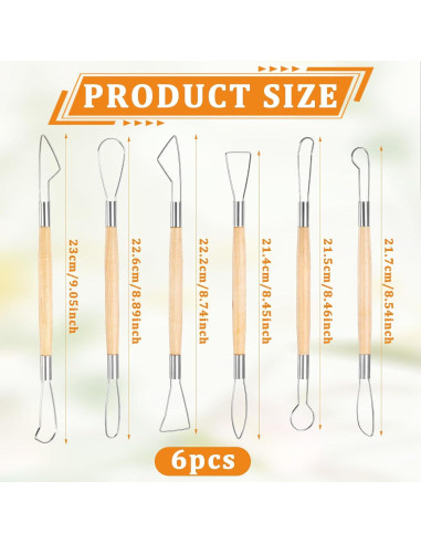 Kit de 6 Herramientas de Escultura en Arcilla FdcLixuvol