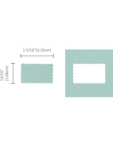 Troquel rectangular Bira Craft 9.53x6.67 cm borde ondulado