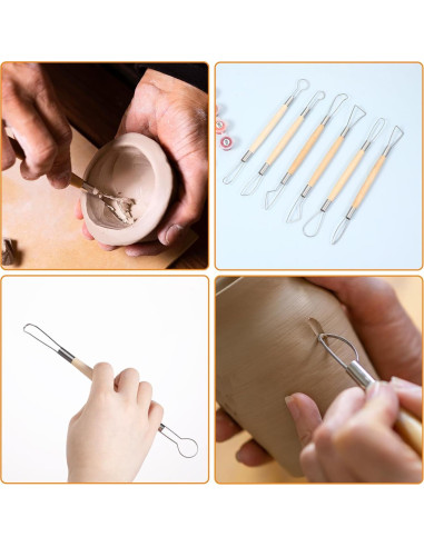 Kit de 6 Herramientas de Escultura en Arcilla FdcLixuvol