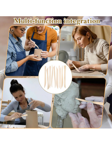 10 Herramientas de Escultura de Arcilla de Madera DIVINA VITAE 15.8 cm