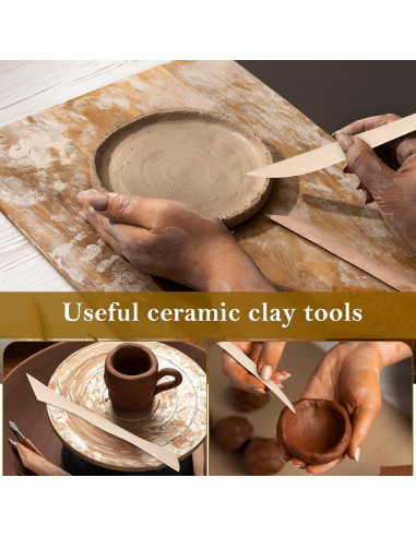 10 Herramientas de Escultura de Arcilla de Madera DIVINA VITAE 15.8 cm