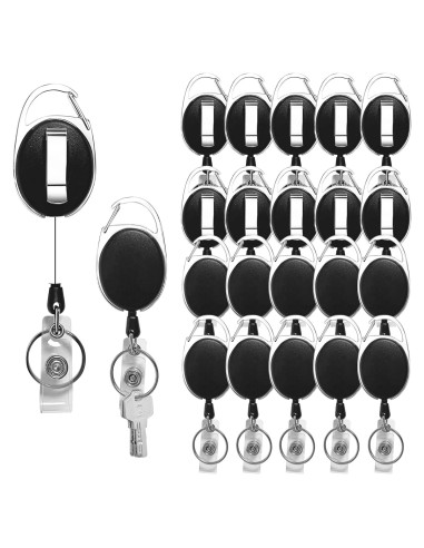 Paquete de 20 Sujetadores Retráctiles Diateklity con Clip