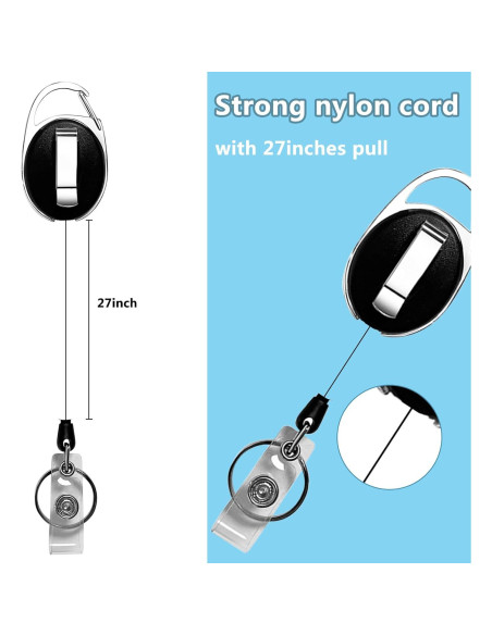 Paquete de 20 Sujetadores Retráctiles Diateklity con Clip