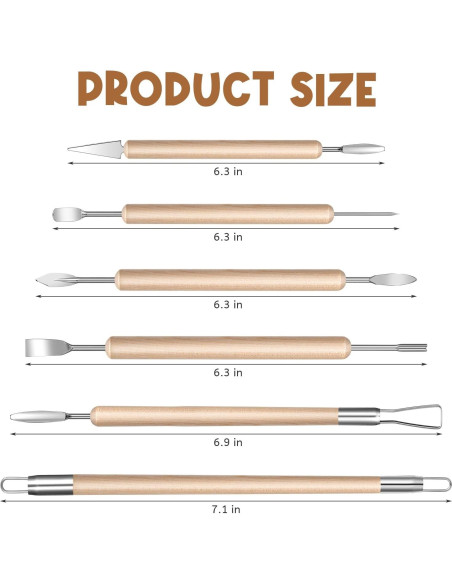 Kit de Herramientas de Cerámica ElevateTech 6 Pcs Doble Cara