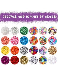 Kit de Semillas de Perlas Urradia 2989pcs 4mm Coloridas DIY 2