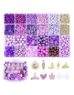 Kit de Perlas Moradas Miss Rabbit - 3500 Piezas para Joyas DIY