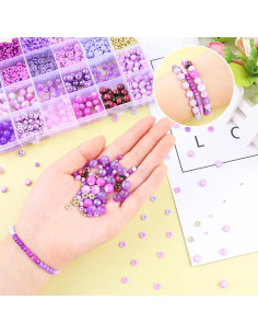 Kit de Perlas Moradas Miss Rabbit - 3500 Piezas para Joyas DIY 2