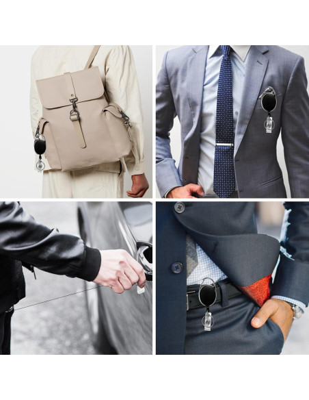 Paquete de 20 Sujetadores Retráctiles Diateklity con Clip