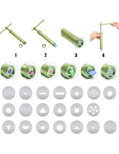 Kit de Extrusora de Arcilla Allazone 19 Piezas Acero Inoxidable 2