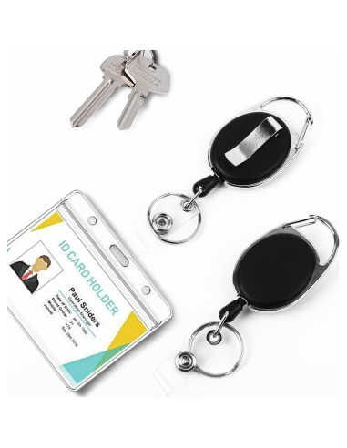 Paquete de 20 Sujetadores Retráctiles Diateklity con Clip