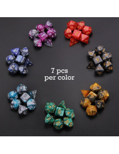 7 Juegos de Dados Poliedricos D&D BABEJIA Multicolor 2