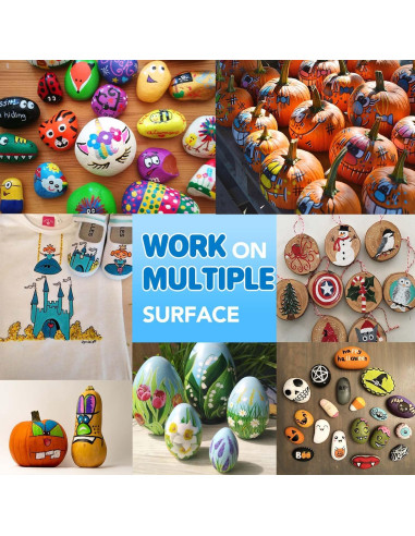 Set de 18 Marcadores de Pintura Acrílica JYUYNY - Colores Vibrantes