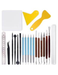 Swpeet 21Pcs Herramientas de Escultura de Arcilla y Cerámica