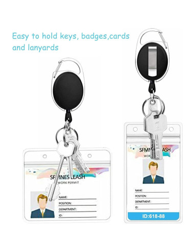 Paquete de 20 Sujetadores Retráctiles Diateklity con Clip