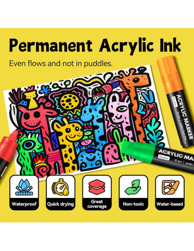 Set de 12 Marcadores Jumbo SRUOLOC Punta de 15mm Multicolor