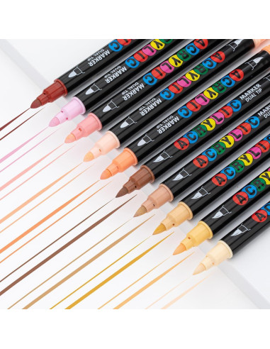 Marcadores de Pintura Acrílica EliLunar 24 Colores Tono Piel