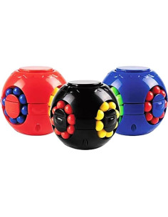 Cubo Mágico Rotatorio Elf Toys 8,89 cm Antiestrés Azul 2