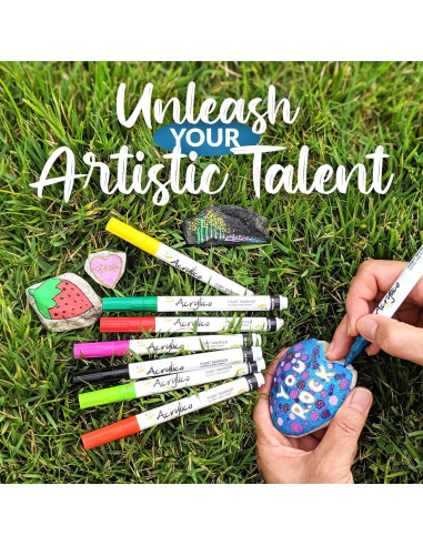 Juego de 16 Marcadores Acrílicos Punta Fina para Arte