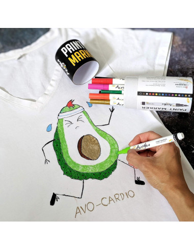 Juego de 16 Marcadores Acrílicos Punta Fina para Arte