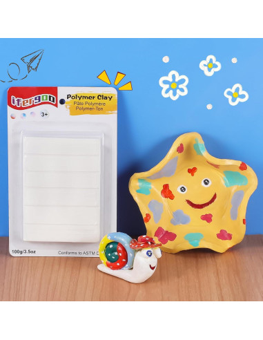 Arcilla Polimérica Ifergoo Blanca 100 g para Modelado y Hornear