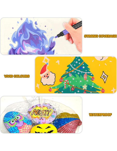 Set de 58 Marcadores de Pintura Acrílica NICETY 3mm Multicolor