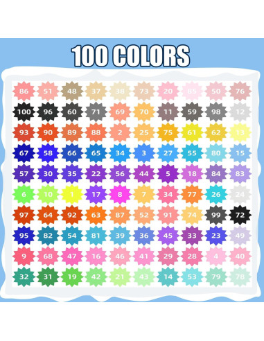 Set de 100 Marcadores de Gel Acrílico JinMaGDST 1.0mm Multicolor
