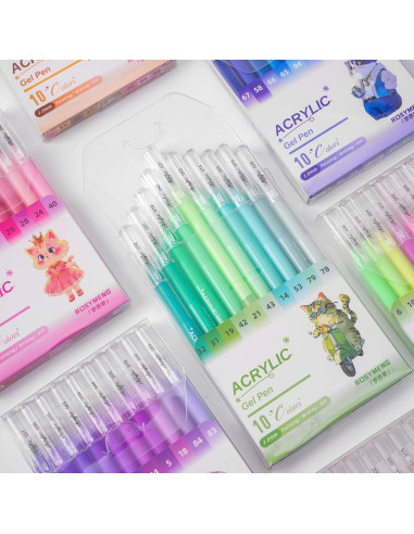 Set de 100 Marcadores de Gel Acrílico JinMaGDST 1.0mm Multicolor